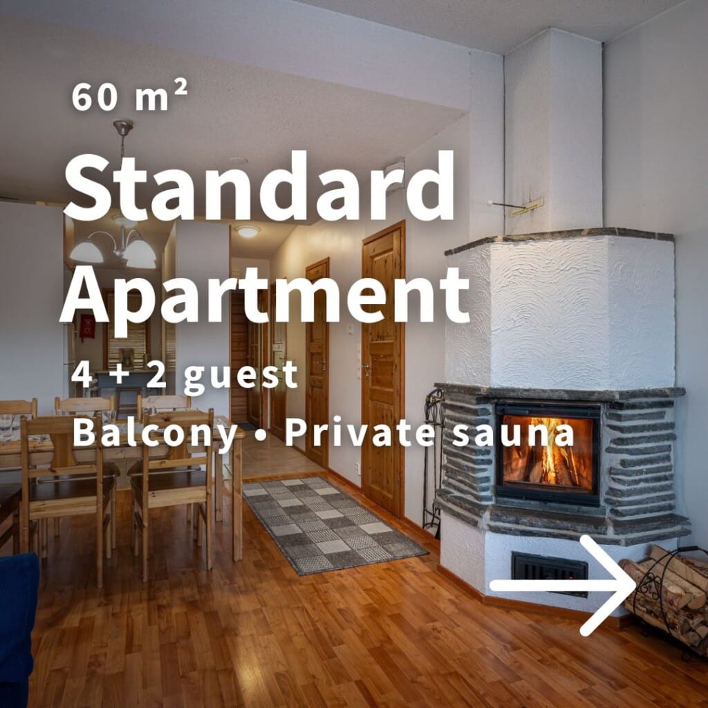 Rukariutta Standard Apartment
60 m2, accommodates 4 + 2 guests
Balcony & Private sauna