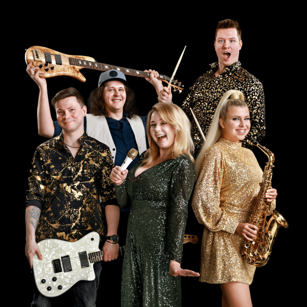 Shut The Funk Up -yhtyeen promokuva Ravintola Zonen keikkakalenterissa.